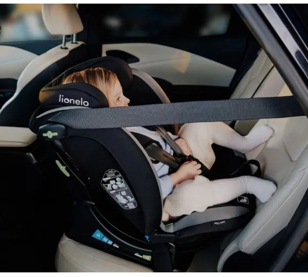 Lionelo - Autósülés AART i-Méret 40-150 cm fekete/szürke