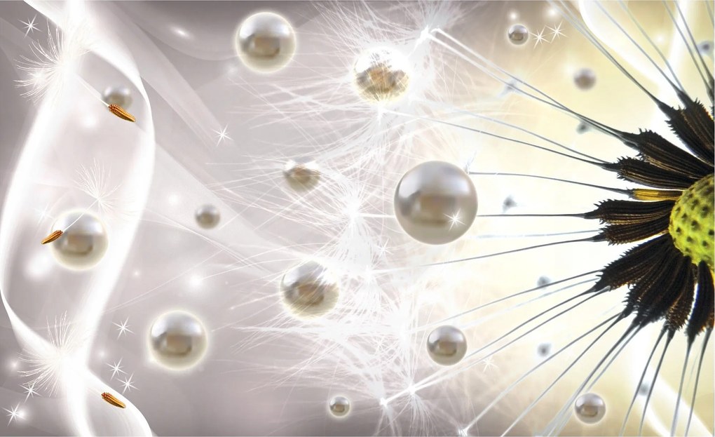 Pitypang tapéta absztrakt gyöngy minimalizmus glamour 254x184 vinil +ragasztó