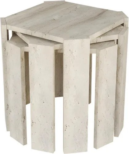 Azra dohányzóasztal, travertin, 38 cm
