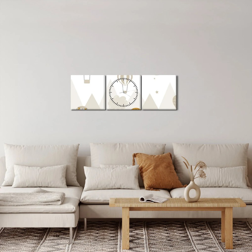 Kép - Repülő léggömbök (órával) (90x30 cm)