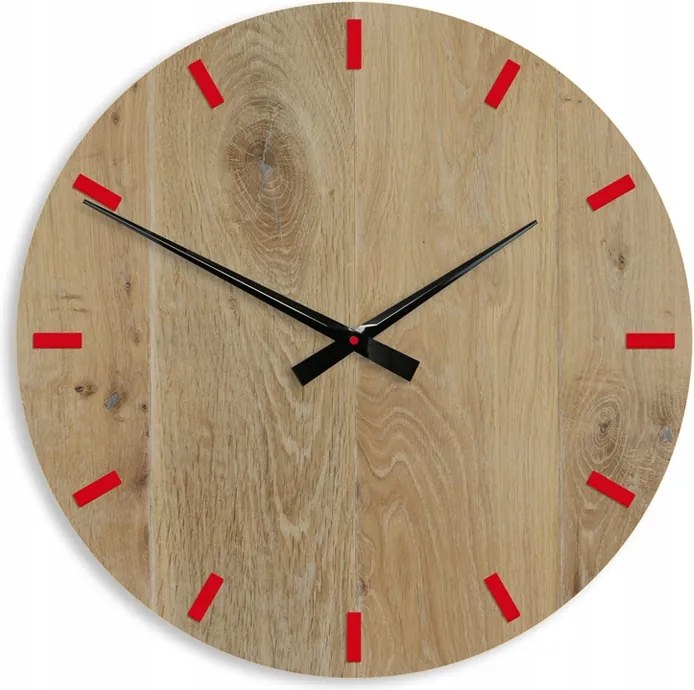 Falióra Modern Fa Csendes mechanizmussal Kerek Robusztus