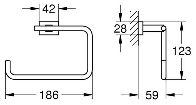 GROHE 40510001 - Törölközőtartó ESSENTIALS CUBE 188 mm fényes króm