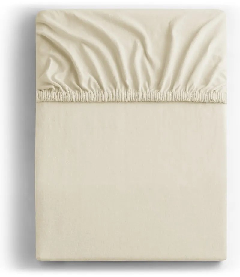 Bézs gumis jersey lepedő 160x200 cm Amber – Restilo