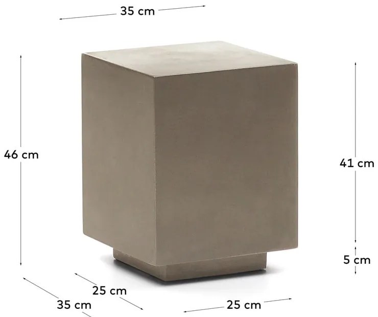 Kerti tárolóasztal 35x35 cm Rustella – Kave Home