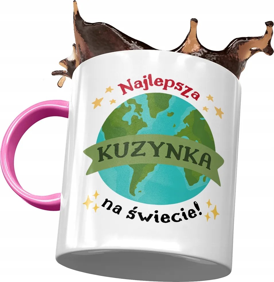 Rózsaszín Bögre Unokatestvérnek Születésnapra Ajándék Nyomtatott Fotóval