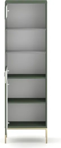 Komód 2 ajtós smoke green színben fekete elemekkel arany fogantyúkkal – MAGGIORE MA04