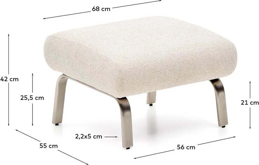 Bézs zsenília lábtartó Amsen – Kave Home