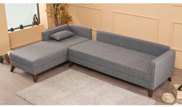 KORFU L-alakú sarokülőgarnitúra, szürke, balos