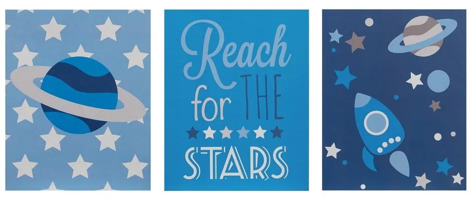 Gyerek kép készlet 3 db-os 16x20 cm Reach for the Stars – Premier Housewares