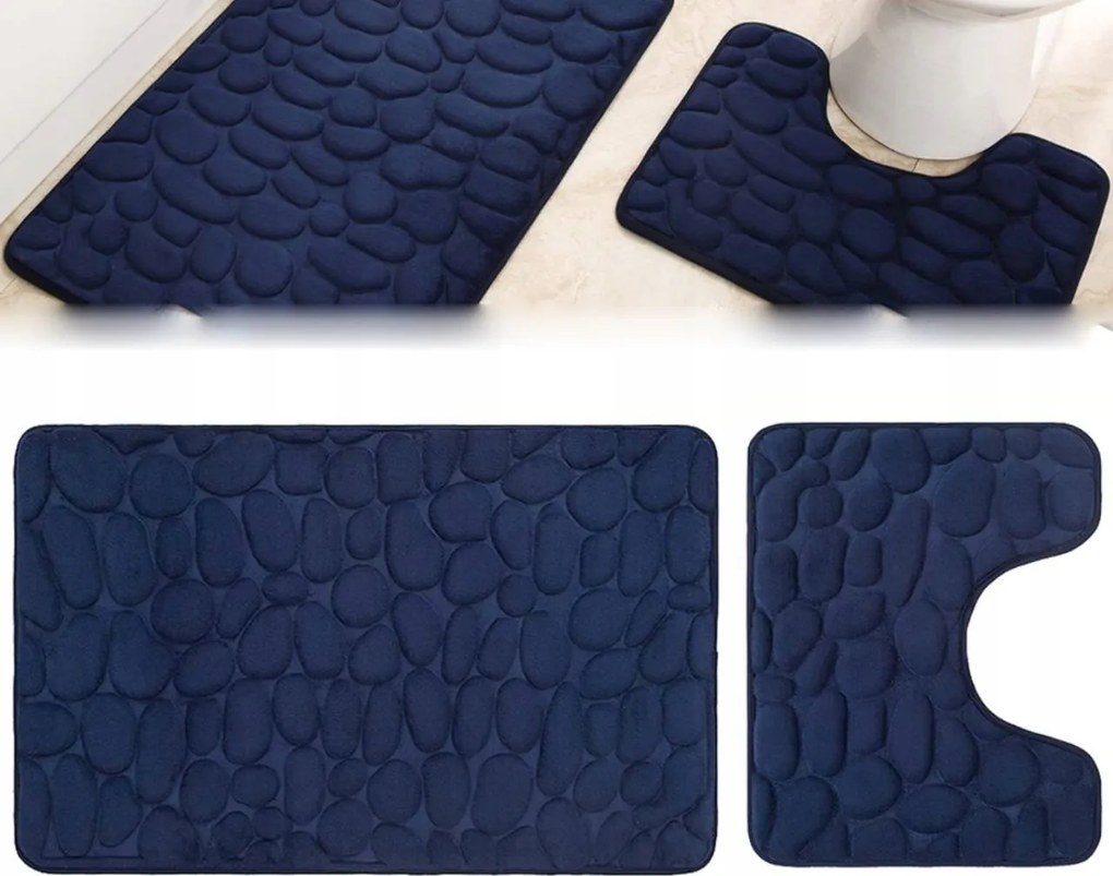 Fürdőszobaszőnyeg Szett Csúszásgátló Puha 15mm Szőnyeg