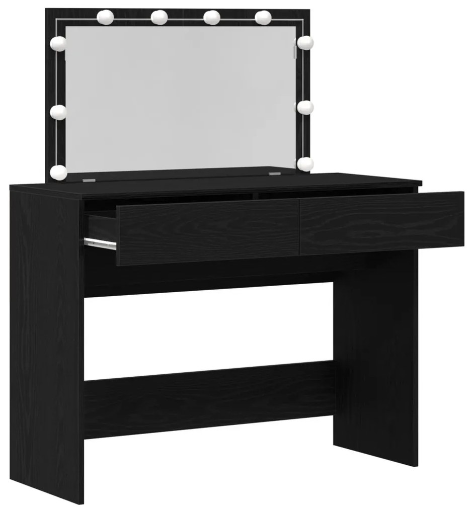 pipereasztal LED világítással Fekete tölgy 100x40x120 cm