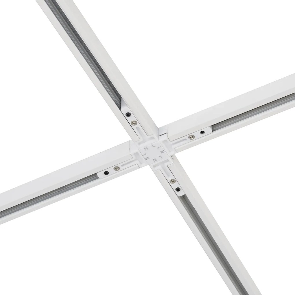 Modern sínrendszer 10 fehér spotlámpával, 1 fázisú - Slimline Uzzy