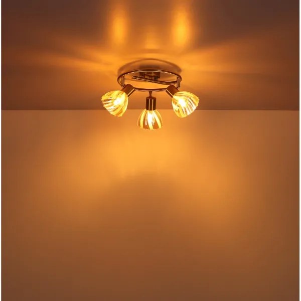 Globo 54315M-3 - Spotlámpa ZACHERY 3xE14/40W/230V arany