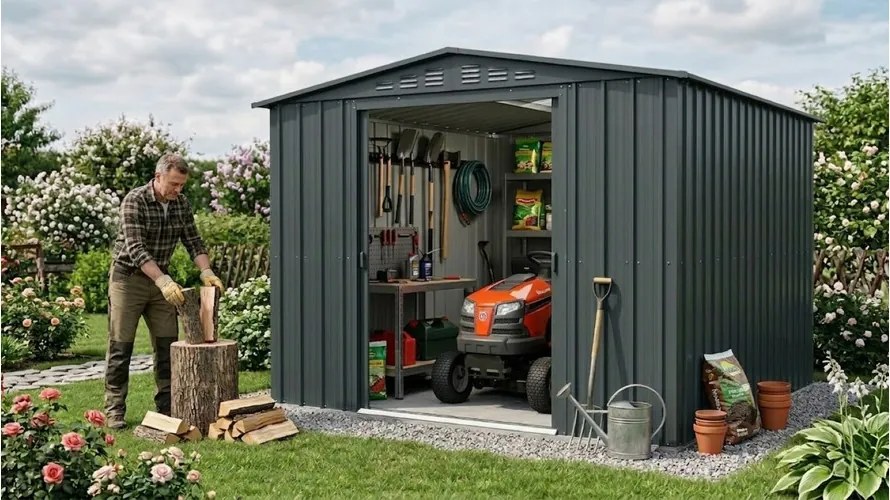 fém kerti ház GLOBEL 108 ANTRACIT + napfénytetővel LG2070