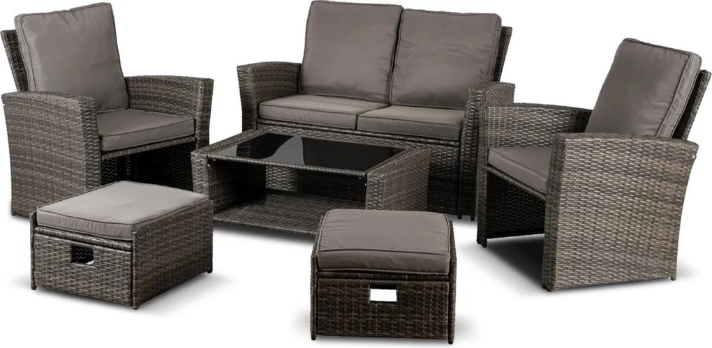 Kerti bútor szett szürke színben – DELGADO