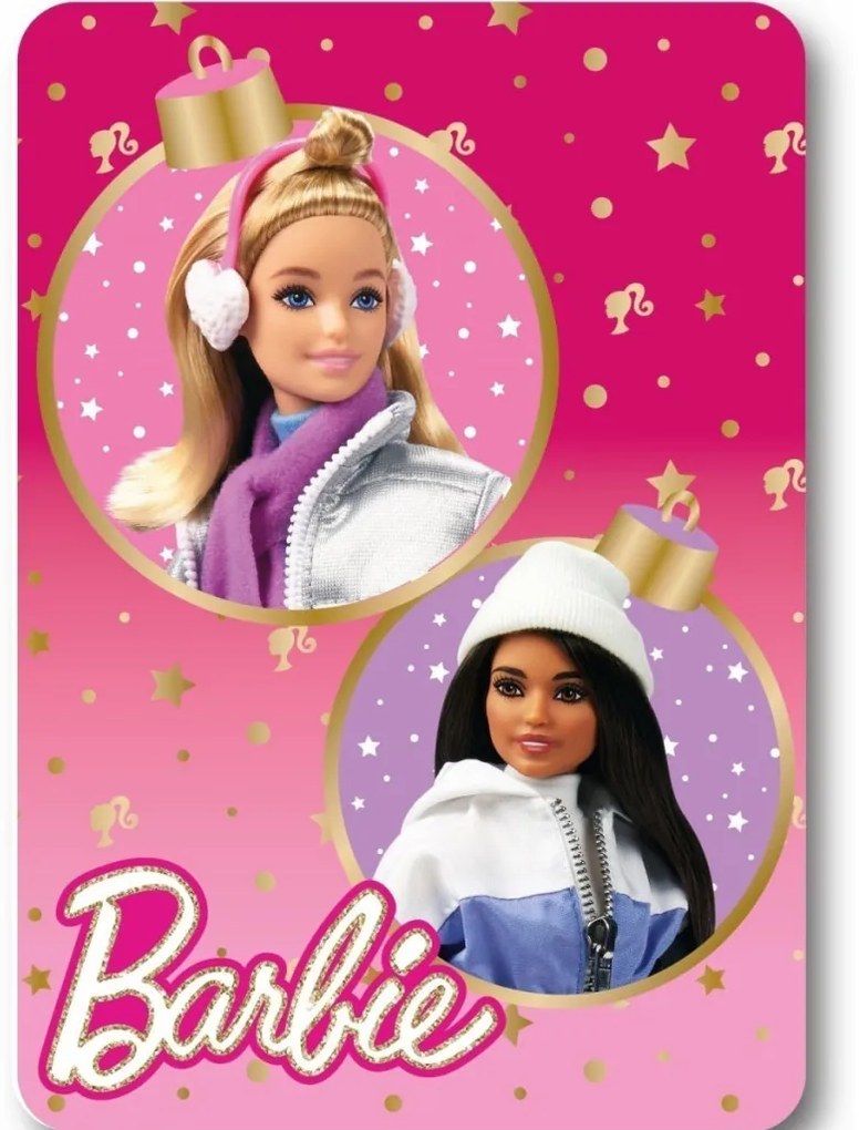 Barbie Winter Karácsonyi polár takaró 100x140cm