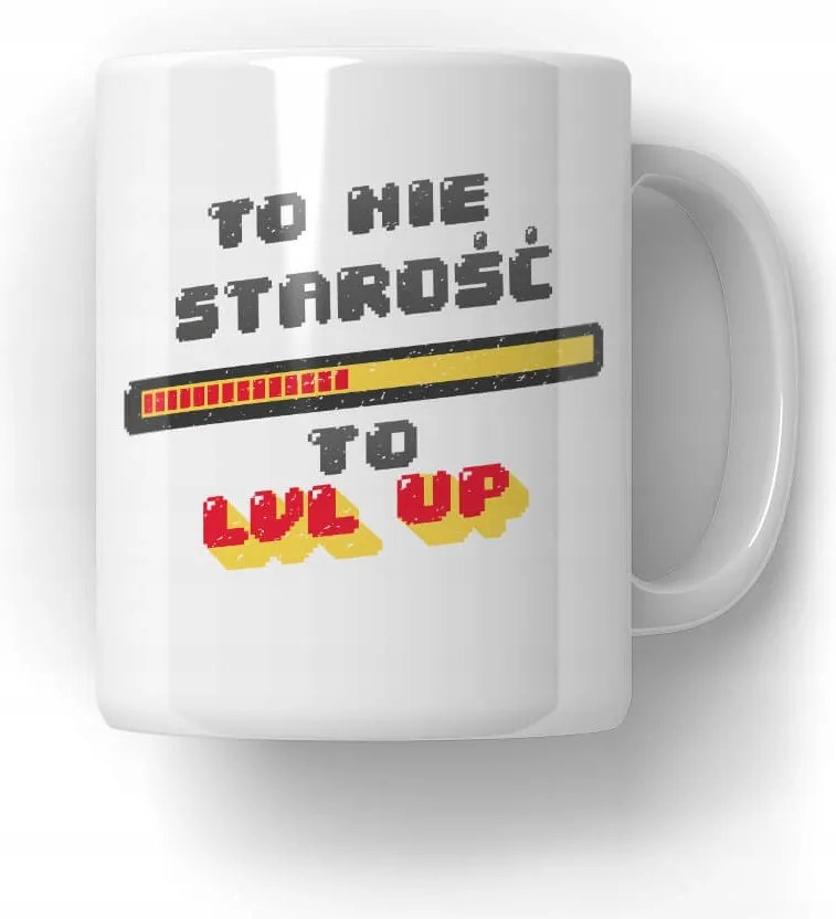 Születésnapi bögre Level Up Születésnapi ajándék Ajándék 18-99