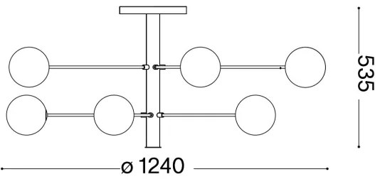 Ideal Lux - LED Csillár rúdon COSMOPOLITAN 10xG9/3W/230V átm. 124 cm fekete