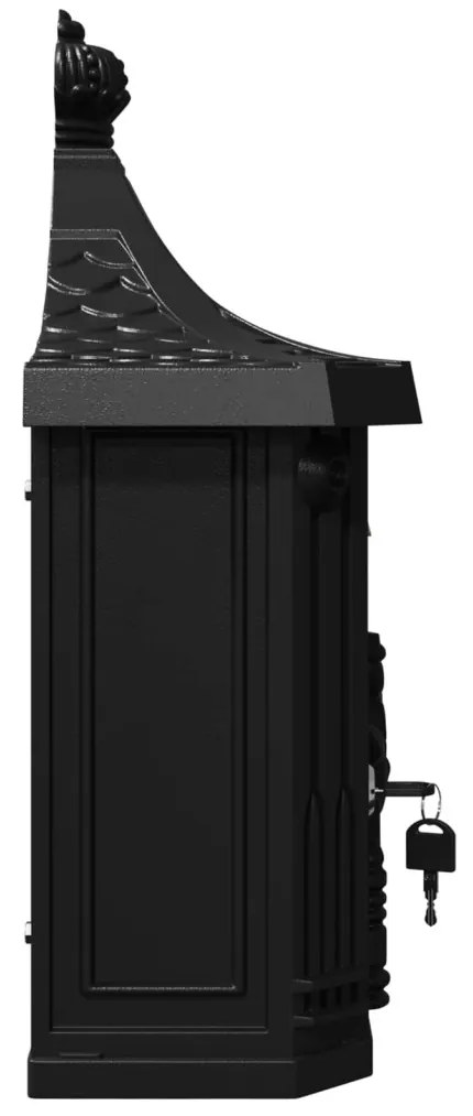 vidaXL Fali Postafiók Fekete 40.5 x 15.5 x 44 cm Öntött alumínium