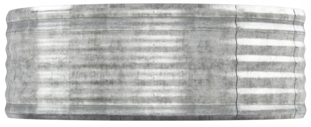 ezüstszínű porszórt acél kerti magaságyás 544x100x36 cm