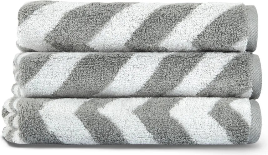 Chevron konyharuha, fehér-szürke, 33×33 cm