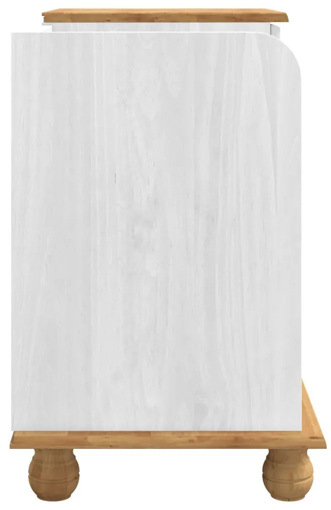 Bejárati tároló pad ASKIM Fehér 100x39x62 cm Masszív fa Fenyő