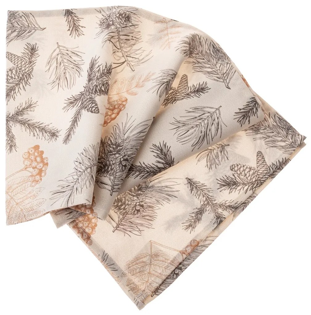 Tűlevelek vízálló karácsonyi asztali futó, 33 x 140 cm