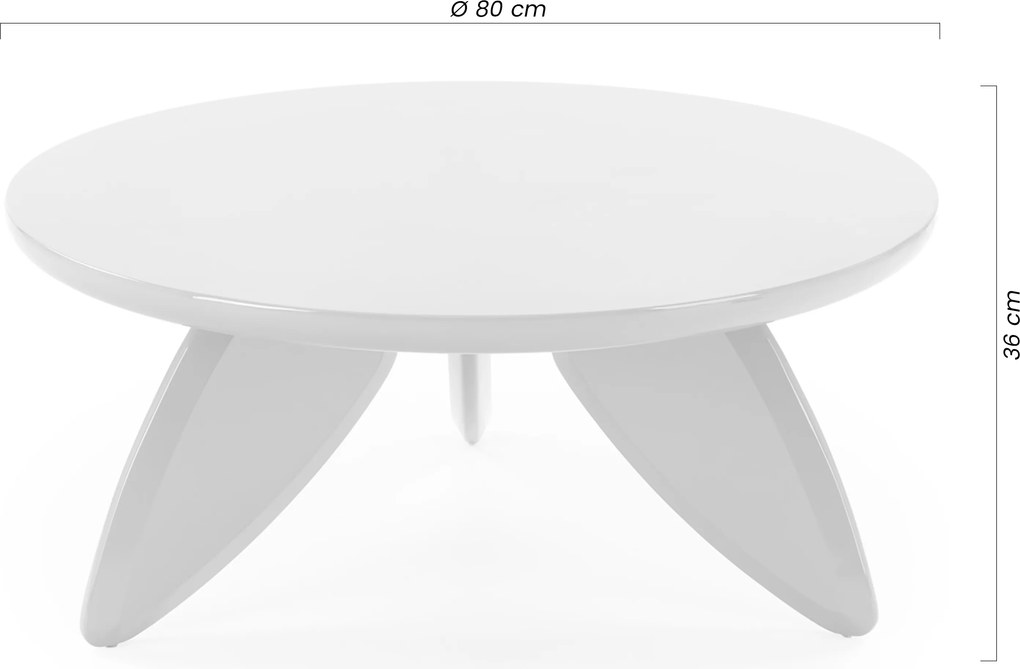 Lumis kerek dohányzóasztal 80 cm - zöld