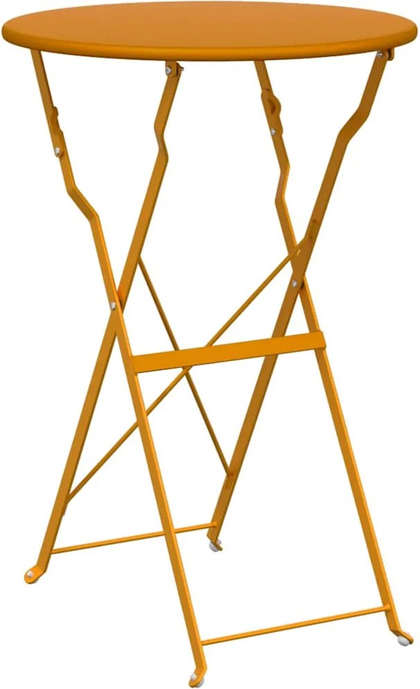 vidaXL Bisztróasztal Mustár Ø 50 x 71 cm Porfestett acél