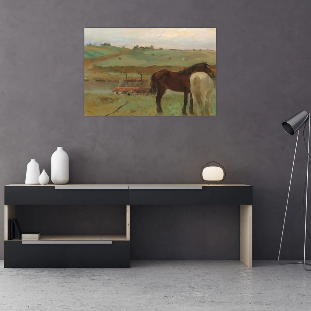 Kép - Edgar Degas, Horses in a Meadow, reprodukciók (90x60 cm)