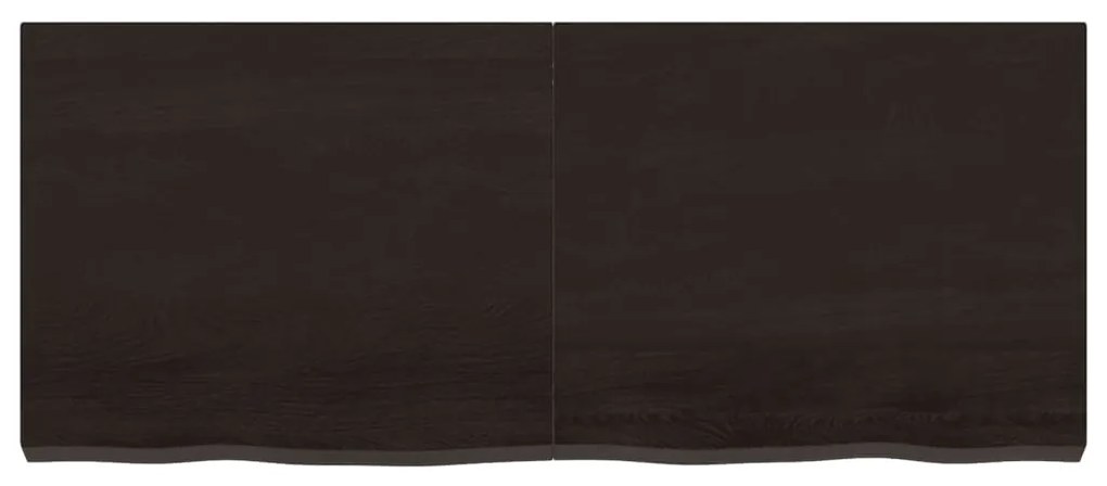 sötétbarna kezelt tömör tölgyfa asztallap 120x50x(2-6) cm