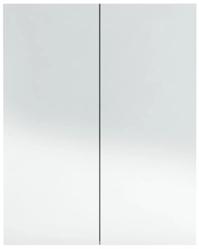 antracitszürke MDF tükrös fürdőszobaszekrény 60 x 15 x 75 cm