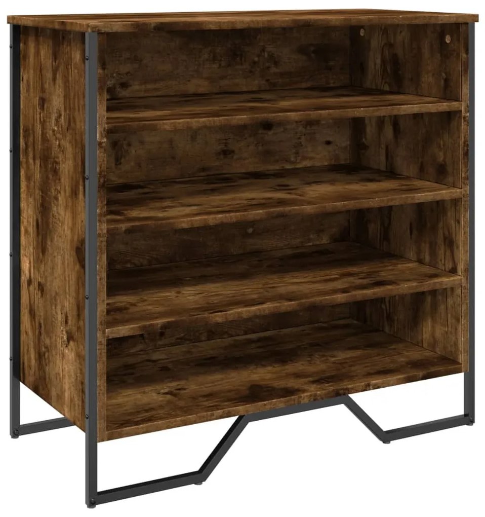 füstös tölgy színű szerelt fa cipőszekrény 80 x 38 x 78 cm