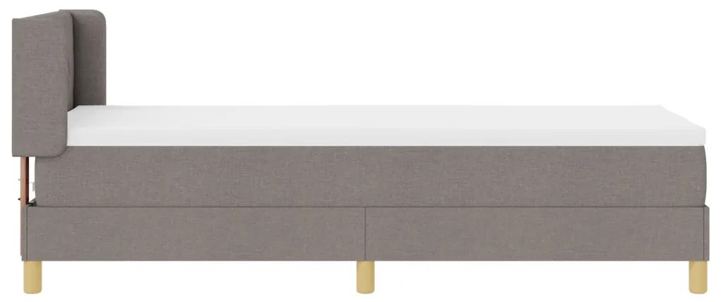 Boxspring Ágy Matracokkal - Taupe, 80x200 cm, Szövet