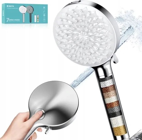 7 funkciós kézi zuhanyfej szűrővel Botc T018