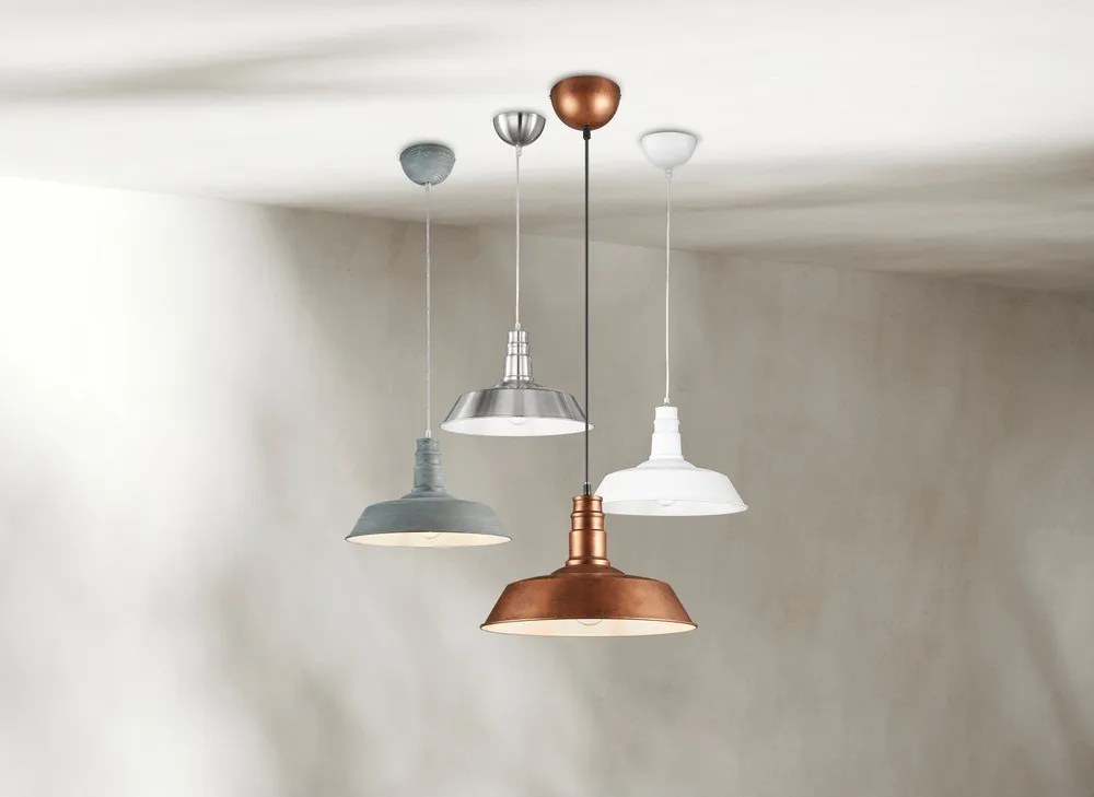 Matt ezüstszínű fém függőlámpa fém búrával ø 36 cm Will – Reality