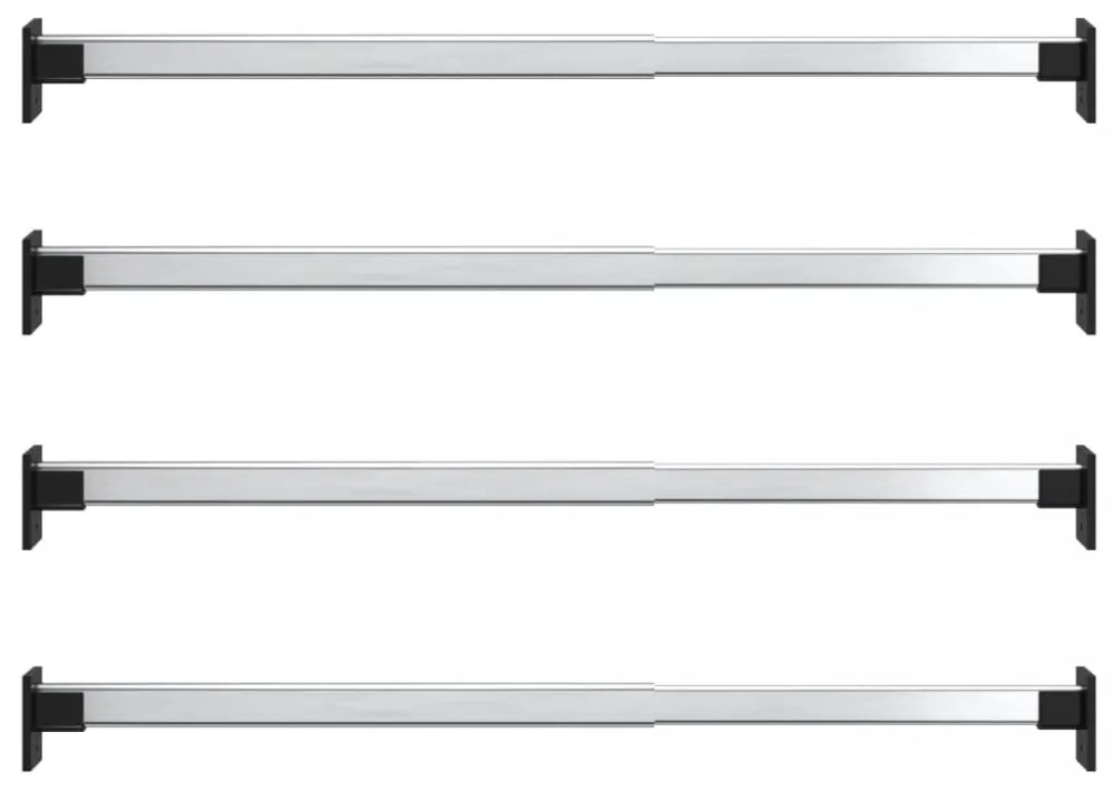 4 db ezüst teleszkópos gardróbsín 58-100 cm