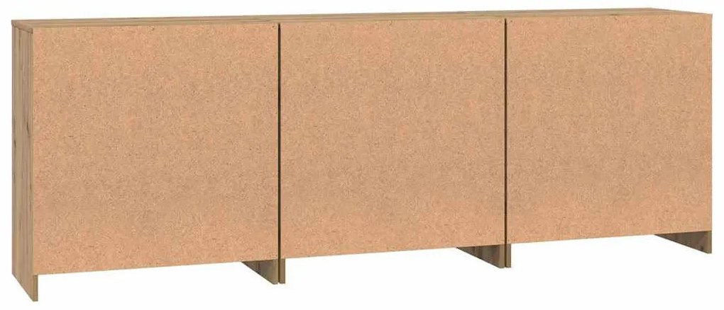 Oldalszekrények 3 pcs kézműves tölgy 70 x 41 x 75 cm Faanyag