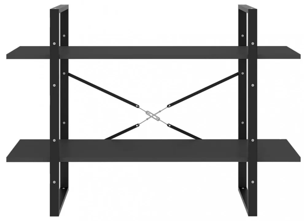 kétszintes szürke szerelt fa könyvszekrény 100 x 30 x 70 cm