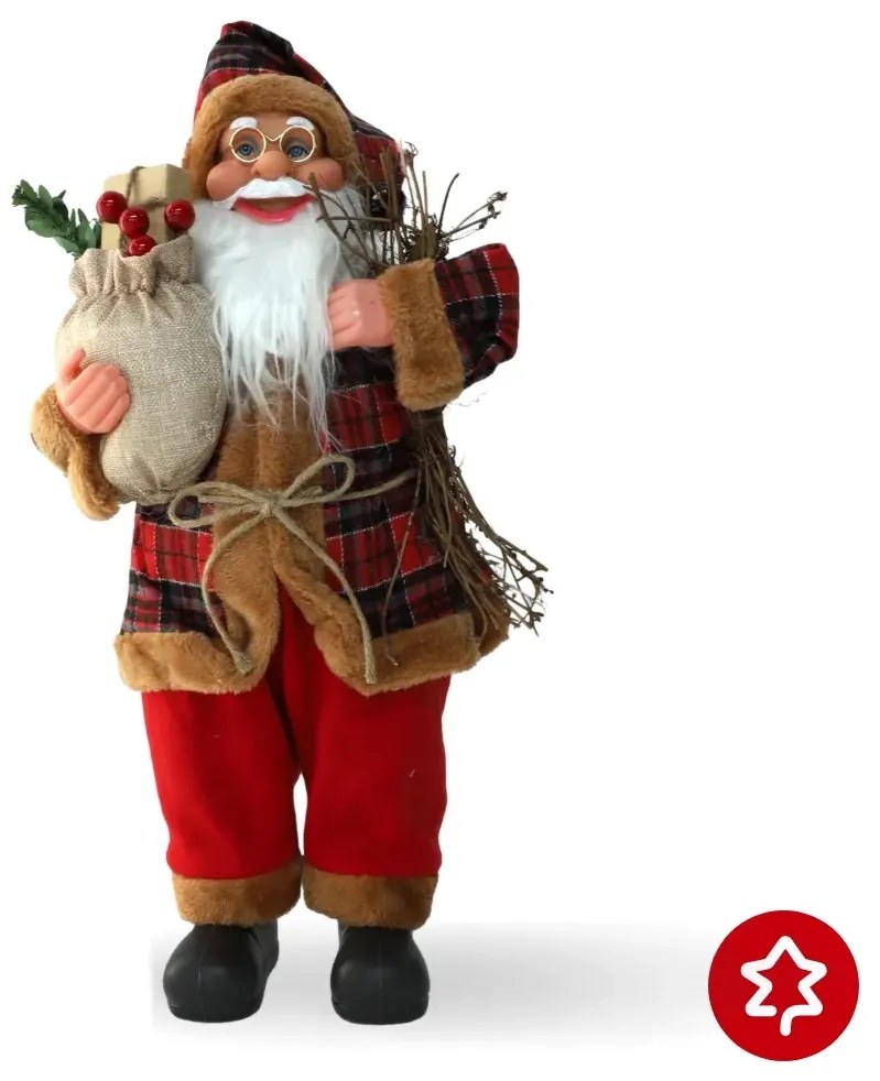 Mikulás Rusztikus Piros 45 cm