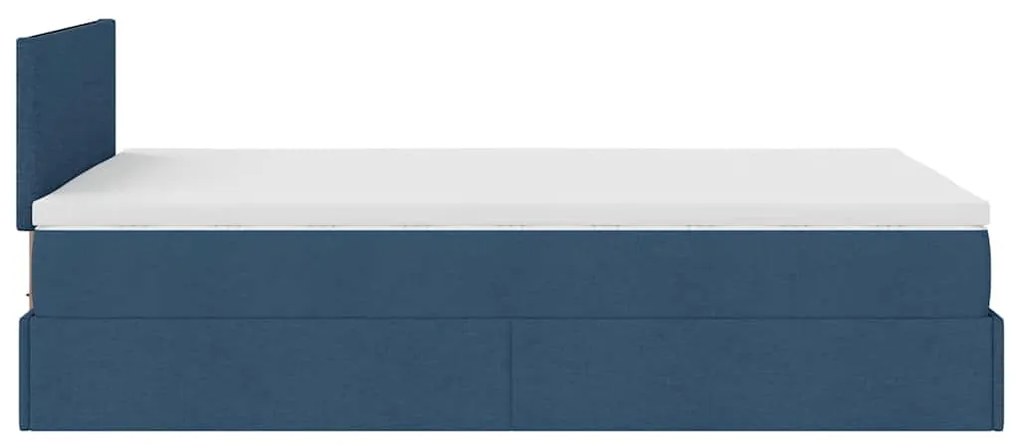 Ottomán ágy matraccal kék 120x200 cm szövet