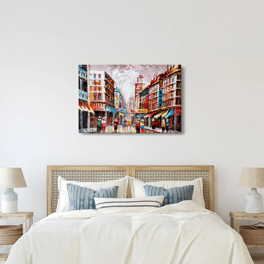 Kép - Hong Kong, olajfestmény (90x60 cm)