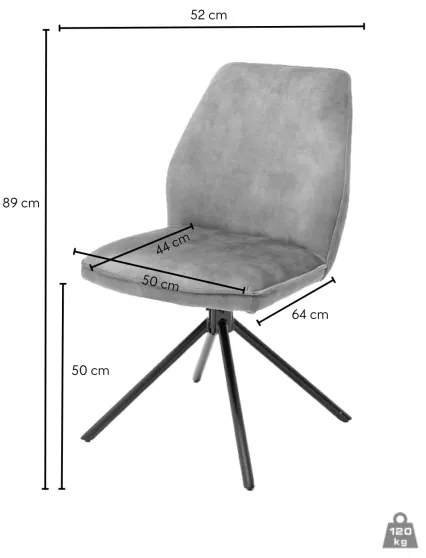 Étkezőszék NEXORO, 1 db, antracitszürke