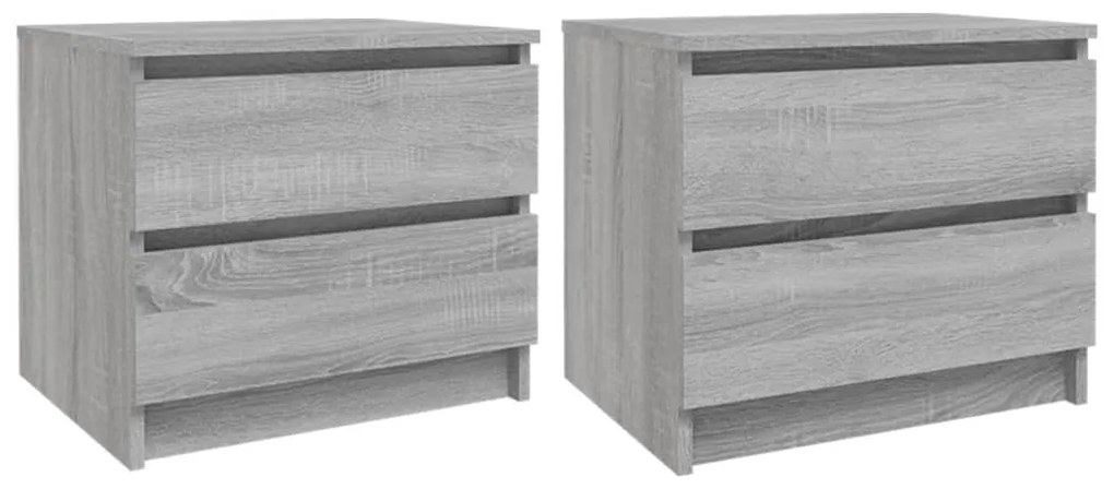 2 db szürke sonoma szerelt fa éjjeliszekrény 50 x 39 x 43,5 cm