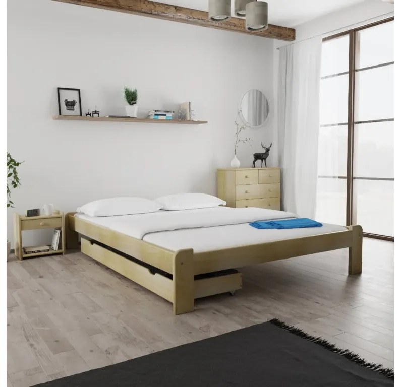 ADA ágy 140x200 cm, fenyőfa Ágyrács: Léces ágyrács, Matrac: Deluxe 10 cm matrac