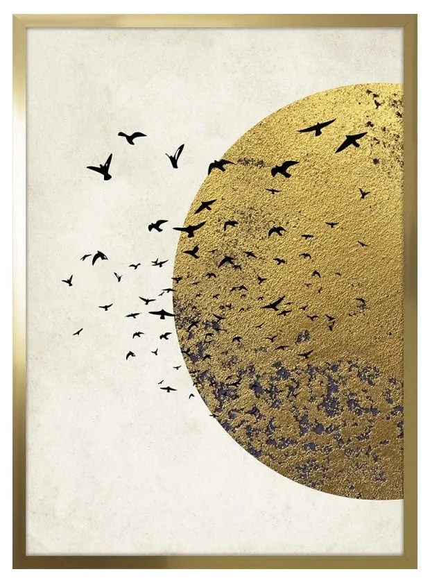 Birds on a golden sunset kép