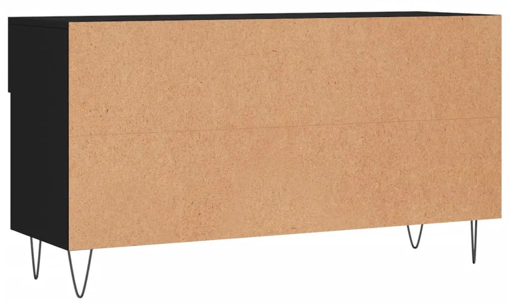 fekete szerelt fa cipőpolc 102x35x55 cm