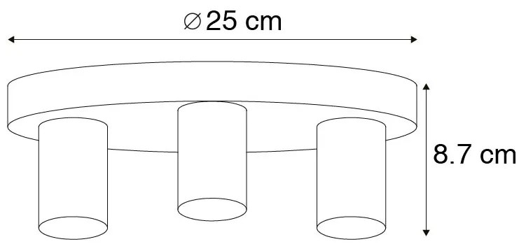 Art Deco mennyezeti lámpa arany kerek - Facil 3