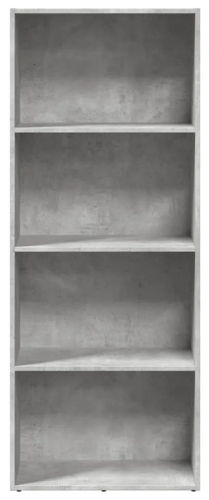 betonszürke szerelt fa könyvespolc 60 x 30 x 152 cm