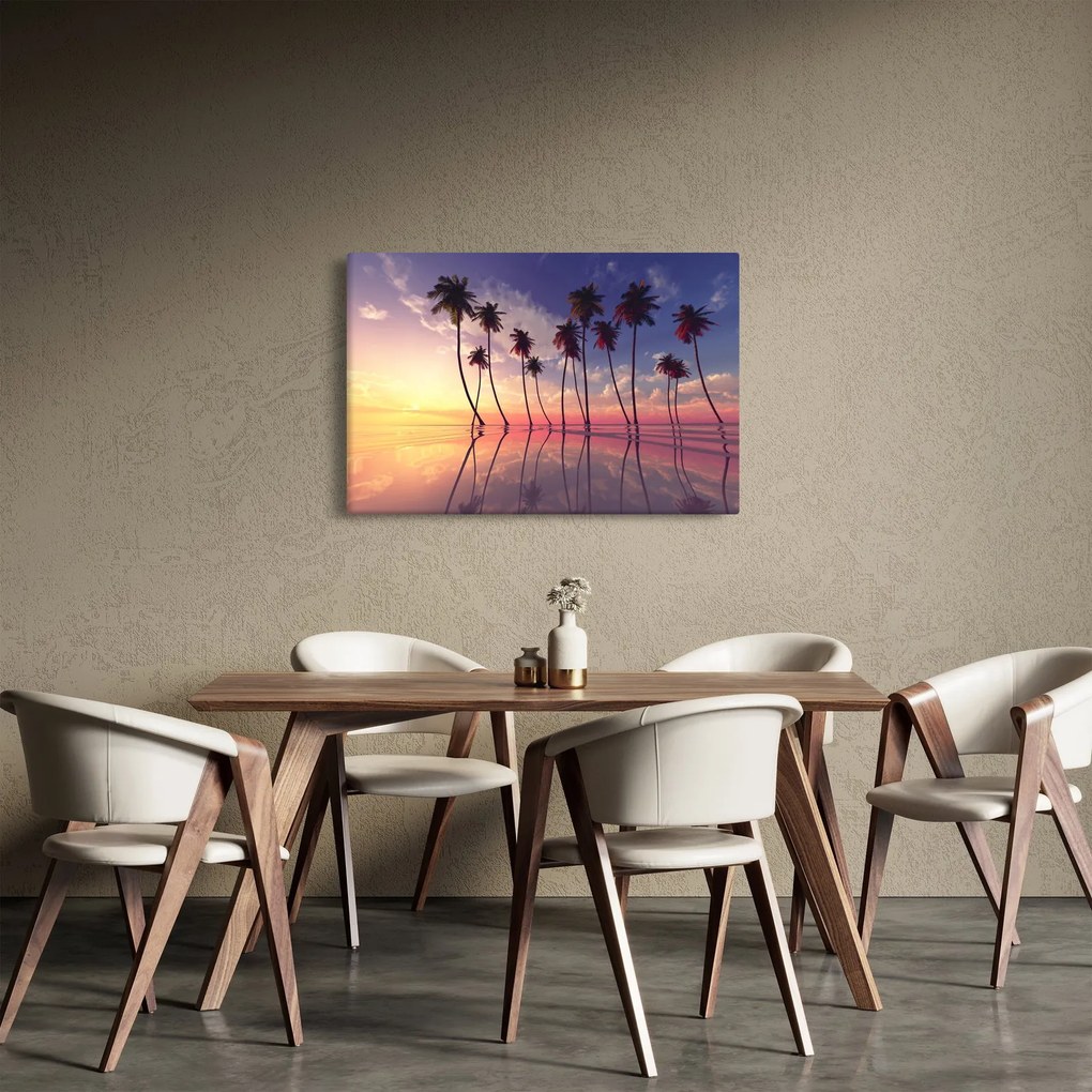 A felszín fölé emelkedő pálmafák képe (90x60 cm)